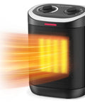 Compact 1500W Ceramic Space Heater For Desk And Home Use Heats Fast And Keeps You Cozy with adjustable thermostat, black design