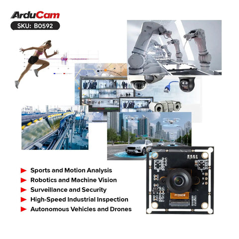 120FPS Global Shutter Mono USB Camera Module With 1280x800 800P High Speed UVC Webcam And 130 Degree Wide Angle M12 Lens images