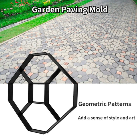 Walk Stone Maker DIY Paving Mold For Concrete Pathways Hexagon Pattern Reusable Stone Mold for garden pathways visualization