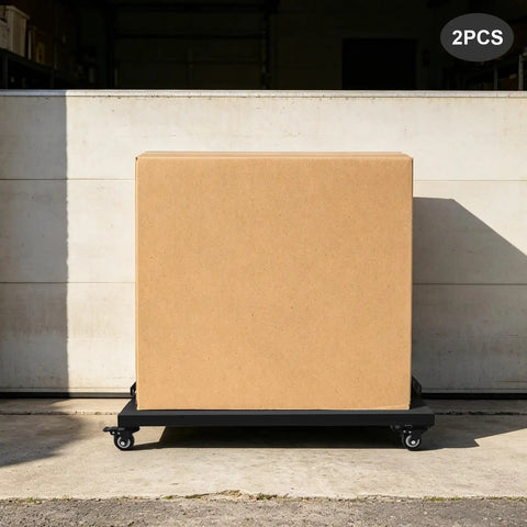 Two Pack Heavy Duty Furniture Dollies, Each 330 Lb Capacity With Locking Casters, Rustproof Steel Frame, Durable Moving Helpers For Couches, Appliances, And Large Furniture. 2PCS with box on dolly