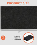 Heavy Duty Oil Spill Mat For Driveways And Garages, 17 By 7.9 Feet, Reusable Absorbent Polyester Pad With Waterproof Backing shown in size chart