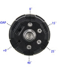 JOEJET 6-in-1 pressure washer nozzle head with 1/4 in quick connect; top view shows 0°, 15°, 25°, 40° and soap setting