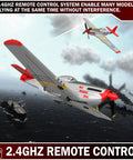 Four Channel Ready To Fly RC Plane For Beginners With Easy Controls And Aerobatic Capabilities P51 Mustang Foam Airplane flying over ships