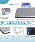 Beefy And Sturdy Extra Wide Medical Digital Body Weight Scale 440 Lb Capacity With Large 15 By 12 Inch Platform Ultra Clear LCD Readout