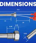 Dimensions of Replacement Stack Flue Sensor 42002-0024S 2 Pack for pool and spa heaters with USA support.