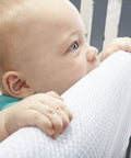 Breathable Mesh Crib Rail Guard Teething Cover 27 Inch Short Panel Two Pack White Fits Full Size Cribs Breathable Top Rail Shield For Baby Teeth And Rails