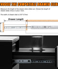 Heavy Duty Metal Drawer Slides Set Of Two 13.5 Inch Rails For Cabinets And Dressers Smooth Two Way Extension Rustproof Steel Construction Built To Last Easy Glide Fit For Replacing Old Drawer Guides. Drawer slide size guide showing 13.5 inch steel rails for cabinet installation.