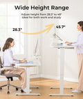 Electric Standing Desk With Drawers For Home Office 48 By 24 Inch Sit Stand Desk With Monitor And Laptop Stands in dual use mode