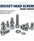 880 Pcs M2 M3 M4 M5 Stainless Steel Hex Socket Cup Head Screws And Bolts Kit with sharp threaded screws and washers