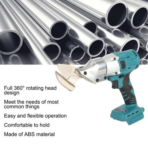 ANKROYU Cordless Electric Scissors With 360 Rotating Head Flexible ABS Power Shears for cutting metal pipes with ergonomic handle.