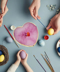 Two Pack Resin Nail Art Palette With Gold Edge Mixing Tray for nail polish, nail design display board, egg painting scene