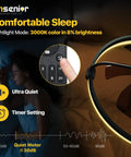 20 Inch Flush Mount Ceiling Fan With App Control And Led Lighting In Sleek Black, featuring nightlight mode for comfortable sleep.