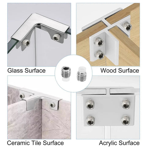 Built Tough M12 Nylon Tip Grub Screws Five Pack Heavy Duty Hex Socket Cap Set Screws displayed on glass, wood, ceramic tile, and acrylic surfaces.
