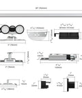 30 Inch Bifold Door Hardware Kit For Two Doors Aluminum Sliding Barn Door Top Mounted components and measurements guide.