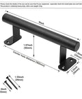 9 Inch Sliding Barn Door Handles Two Pack Black Powder Coated Iron Pull Handles for gates garage outdoor fence detail