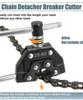 All In One Roller Chain Tools Kit For 25 To 60 Chain Sizes Detacher Breaker Cutter Puller Holder And Connector, carbon steel black finish.