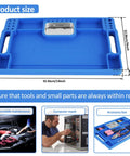Blue Silicone Tool Tray For Auto Repairs Flexible Magnetic Tool Holder With Small Parts Tray Non Slip Organizer 14 By 9 By 0.79 Inches Deep Durable Car Maintenance Storage For Tools And Tiny Parts