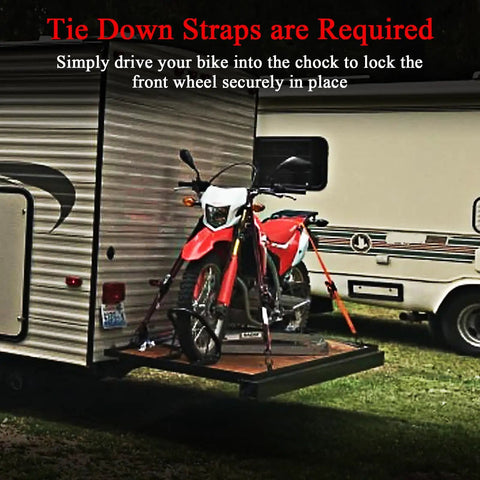 Removable Dirt Bike Wheel Chock With Mount Kit, Six And A Half Inch Wide, Motorcycle Trailer Locking Wheel Chock Tire Holder