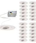 Built Tough 6 Inch Adjustable Round Led Recessed Downlight Kit Delivering 5 Cct Options 15 Watt 1350 Lumens, 24 pack with gimbal heads.
