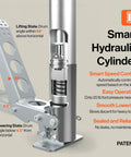 Serious Heavy Duty Hydraulic Drum Lift Crank For 55-Gallon Drums Handles Up To 550 Pounds With Ease Smart hydraulic cylinder lifting mechanism.