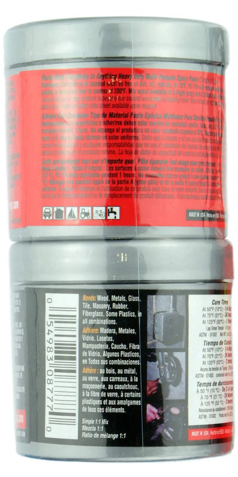 Two Part Epoxy Adhesive Paste Heavy Duty Bonding Sealant And Filler For Indoor And Outdoor Use Charcoal Gray Half Pound In Two Cans