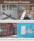 Production process of white 2.5 inch stainless steel L brackets with high-quality 304 stainless steel and hand polishing.