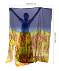 Grab These Awesome Worship Flags For Dance With Soft Chiffon Fabric And Flexible Rods displayed by dancer, showcasing vibrant colors.