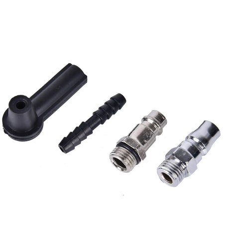 1L Pneumatic Brake Fluid Bleeder Kit With Hanging Hook Vacuum Bleeder Tool for Automotive Brakes showing secure rubber fittings