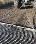 Ultra Heavy Duty ATV UTV Field Surface Leveling Drag Mat With Zinc And Steel Build Five Feet By Four Point Five Feet in use
