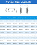 Size chart for Rectangular Tubing End Caps Four Pack for 2 By 4 Inch Tubes Plastic Black End Plugs for 3 to 5 mm Wall Thickness