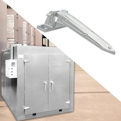 Heavy Duty Zinc Alloy Door Hinge Featuring Adjustable Height And Silky Smooth Rotation, showcased with a storage unit background.