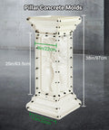 Front view of 38 By 13 Inch Concrete Pillar Molds For Balcony And Garden Balusters Beefy Heavy Duty 6mm Thick Reusable ABS Cement Form.