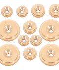 Sturdy 36 Pieces Of Brass Golden Clock Hands And Nuts For Quartz Movement Repair, assorted brass nuts for wall clock repairs.