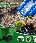 Handheld Spreader For Grass Seed Fertilizer Salt Ice Melt With Ergonomic Handle And Precise Distribution in action