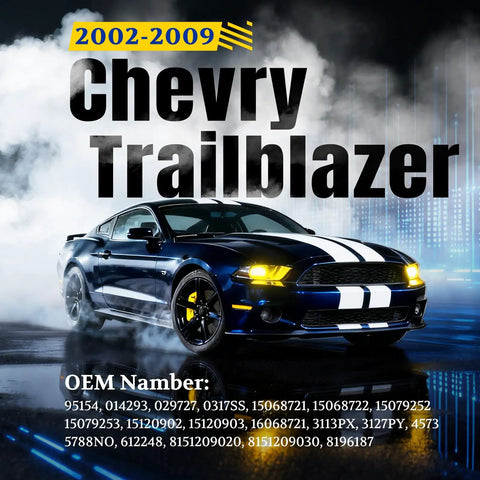 2002-2009 Chevry Trailblazer with text highlighting rear hatch struts liftgate shocks 2 pack fits 2002 2009 Chevy Trailblazer GMC Envoy.