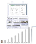 Replacement Barrel Nuts And Flat Head Screws Set For DIY Furniture Assembly M6 61 Pieces In 304 Stainless Steel With Wrench
