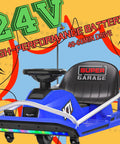 24V Electric Drift Go Kart For Kids Ages 6 To 12, 300W Brushless Motor Delivers Quick Acceleration Up To 12 MPH, blue go kart image