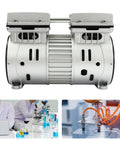 Hassle Free Shop Grade Air Compressor Pump Head With Pure Copper Motor Twin Cylinder 3Hp showing shiny silver finish and dual inlet ports.