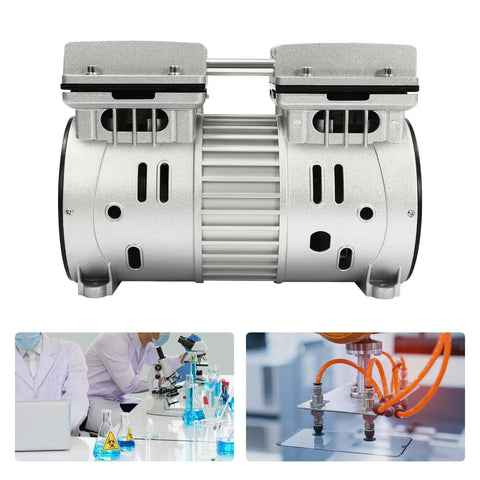 Hassle Free Shop Grade Air Compressor Pump Head With Pure Copper Motor Twin Cylinder 3Hp showing shiny silver finish and dual inlet ports.