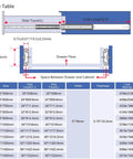 Size chart for 20 Inch Beefy Heavy Duty Drawer Slide Without Lock, 2 Inch Wide, ball bearing side mount, 1 pair specifications