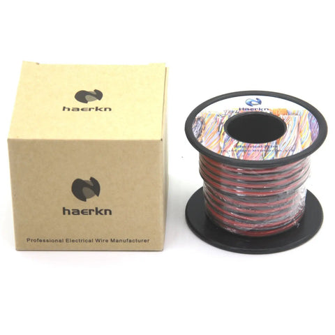 Coil of 18 AWG Silicone Electrical Wire 2 Conductor Parallel Hook Up Wire 60 Ft Black And Red 30 Ft Each with box packaging