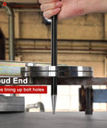 MAXPOWER 3-piece rolling head pry bar set; black steel bars with spud-end tip for lining up bolt holes