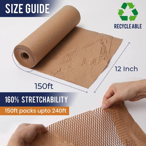 Eco Friendly 12x150ft Packing Paper With Rope And 20 Fragile Stickers For Moving And Shipping Recyclable Packaging Solution FSC Certified C204227