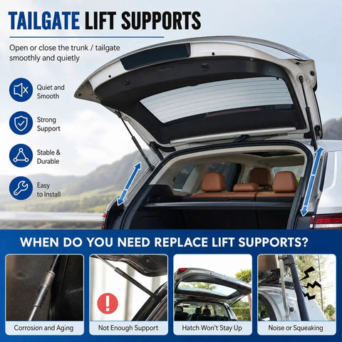 Trunk Gas Strut Lift Support For Smart FORFOUR 454 Hatchback 2004 2005 2006 Heavy Duty Boot Lid Shock Absorber With Carbon Steel Cylinder Sealed Tube Design Corrosion Resistant Piston Rod Easy Install Replacement, tailgate open