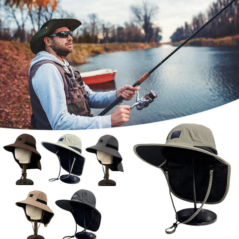 Lightweight Sun Hat With Neck Flap For Unisex Outdoor Adventurers Hiking Camping And Fishing Gear Breathable Polyester
