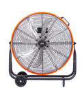 Front view of 24 Inch Industrial Drum Fan With 9500 CFM High Velocity Airflow Heavy Duty 8-Blade Floor Fan Three-Speed Setting