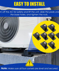 Heavy Duty Rubber Vibration Isolator Mounts Solid As A Rock Air Conditioner Brackets Cut The Chatter Mini Split Condenser mounted under unit.