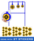 Beefy Three Eighths Inch Auto Reset Spinner Target For Centerfire Handguns Up To.44 Magnum with 27 included target stickers