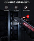 Hand using Circuit Breaker Finder Kit With GFCI Outlet Tester And Dual LED Indicators, All In One Electrical Tracer with flashlight