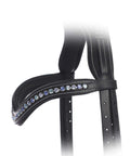 Curved Padded Bling Crystal Leather Browband For Horse Bridles Diamond Decorated English Dressage Browband Havana